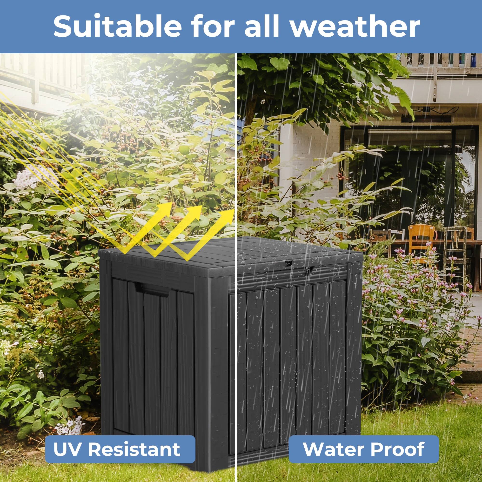 Suitable for all weather

UV Resistant

Water Proof