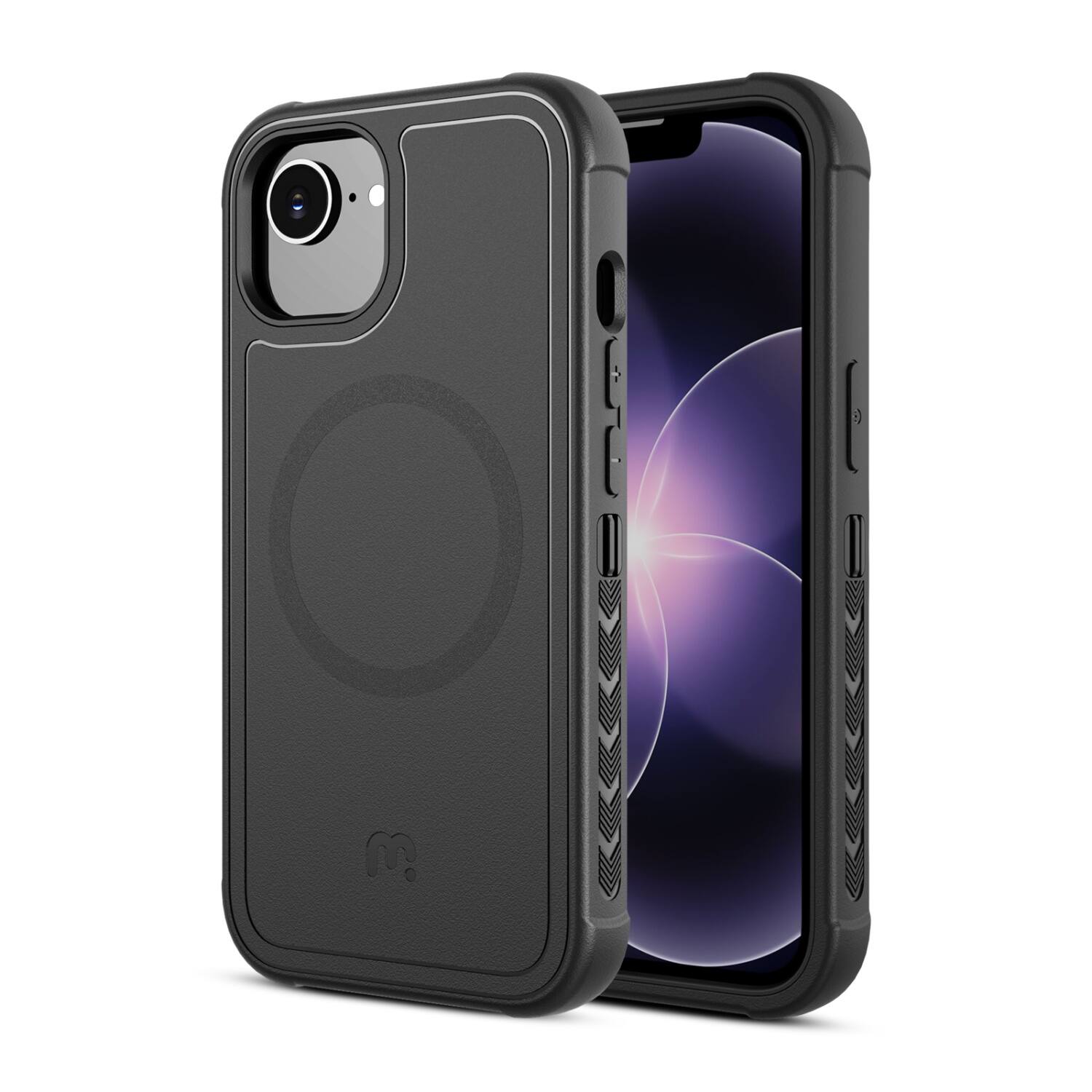 Alt View 1. Mybat Pro - MyBat Pro Maverick Series MagSafe Case w/ Holster and Tempered Glass for Apple iPhone 17e / 16e / 14 / 13 - Black - Black.
