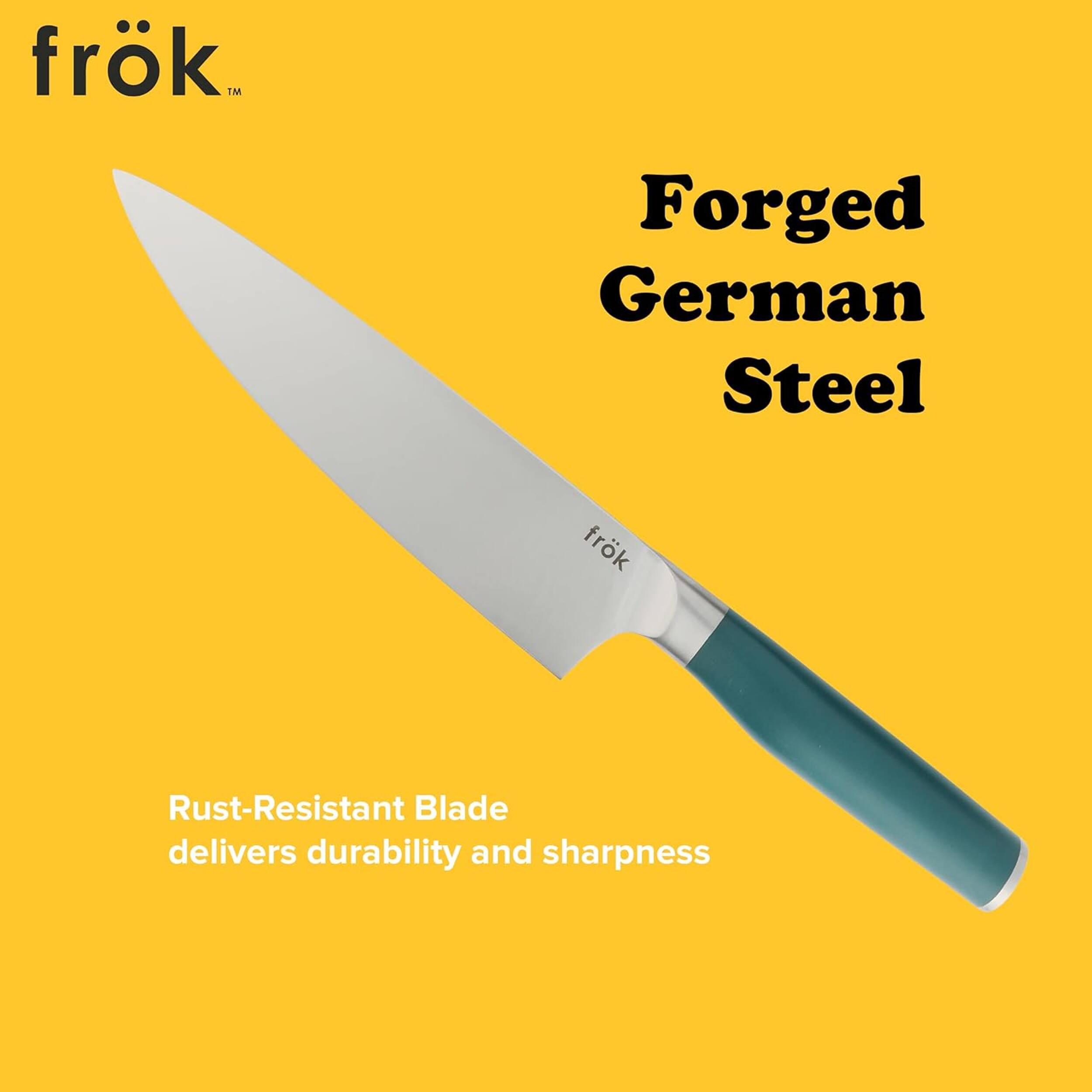 frok. Forged German Steel frok Rust-Resistant Blade delivers durability and sharpness