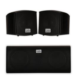 Acoustic Audio by Goldwood - AA321B and AA35CB Indoor Speakers Mountable or Bookshelf Home Theater 3 Speaker Set - Black