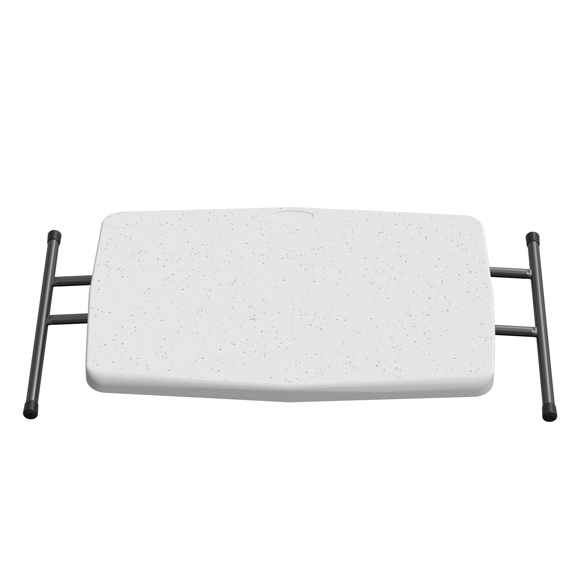 Alt View 4. Vipbear - 30" Folding Plastic Table, Laptop TV Tray Table Durable Adjustable Height Portable Snack Table,Easy Fold and Storag - White.