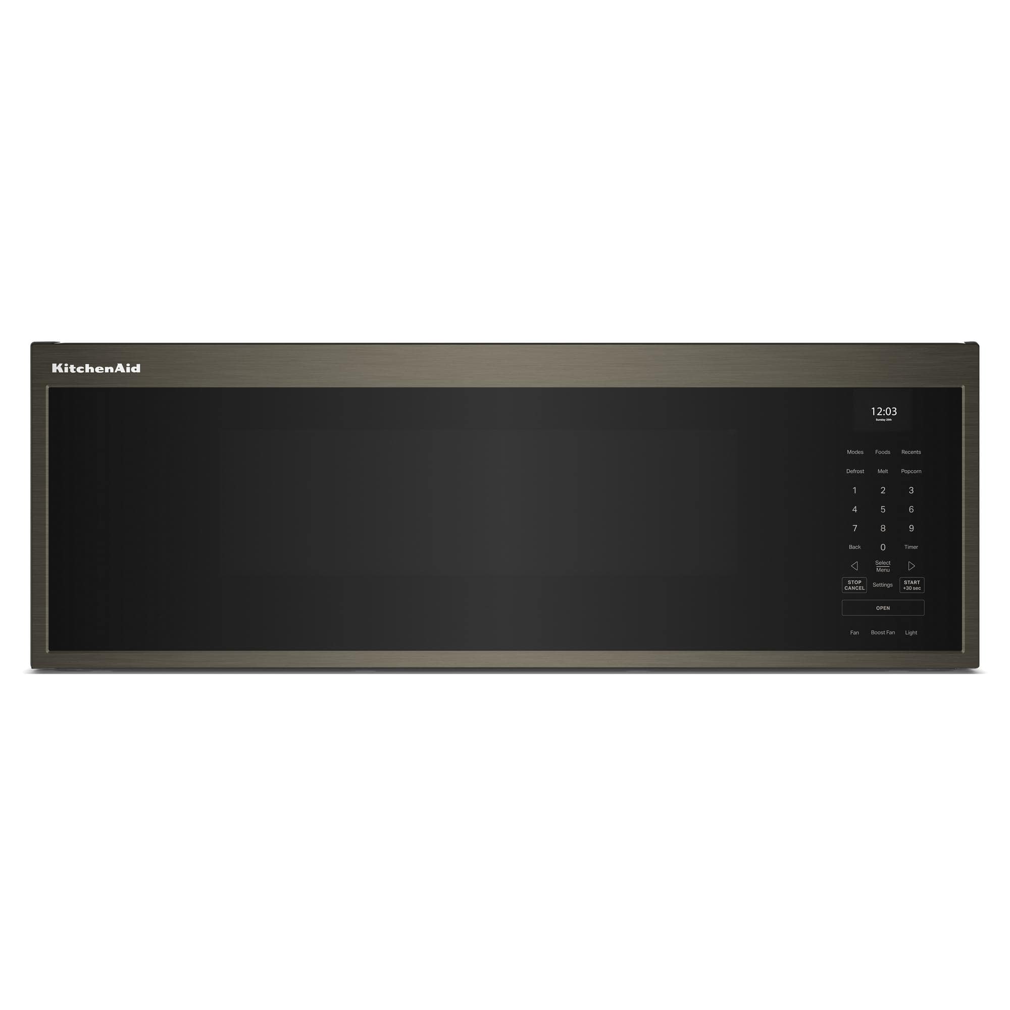 KitchenAid - 1.1 Cu. Ft. Microwave Hood with 1800-Watts Cooking Power - Black Stainless Steel - Front_Zoom
