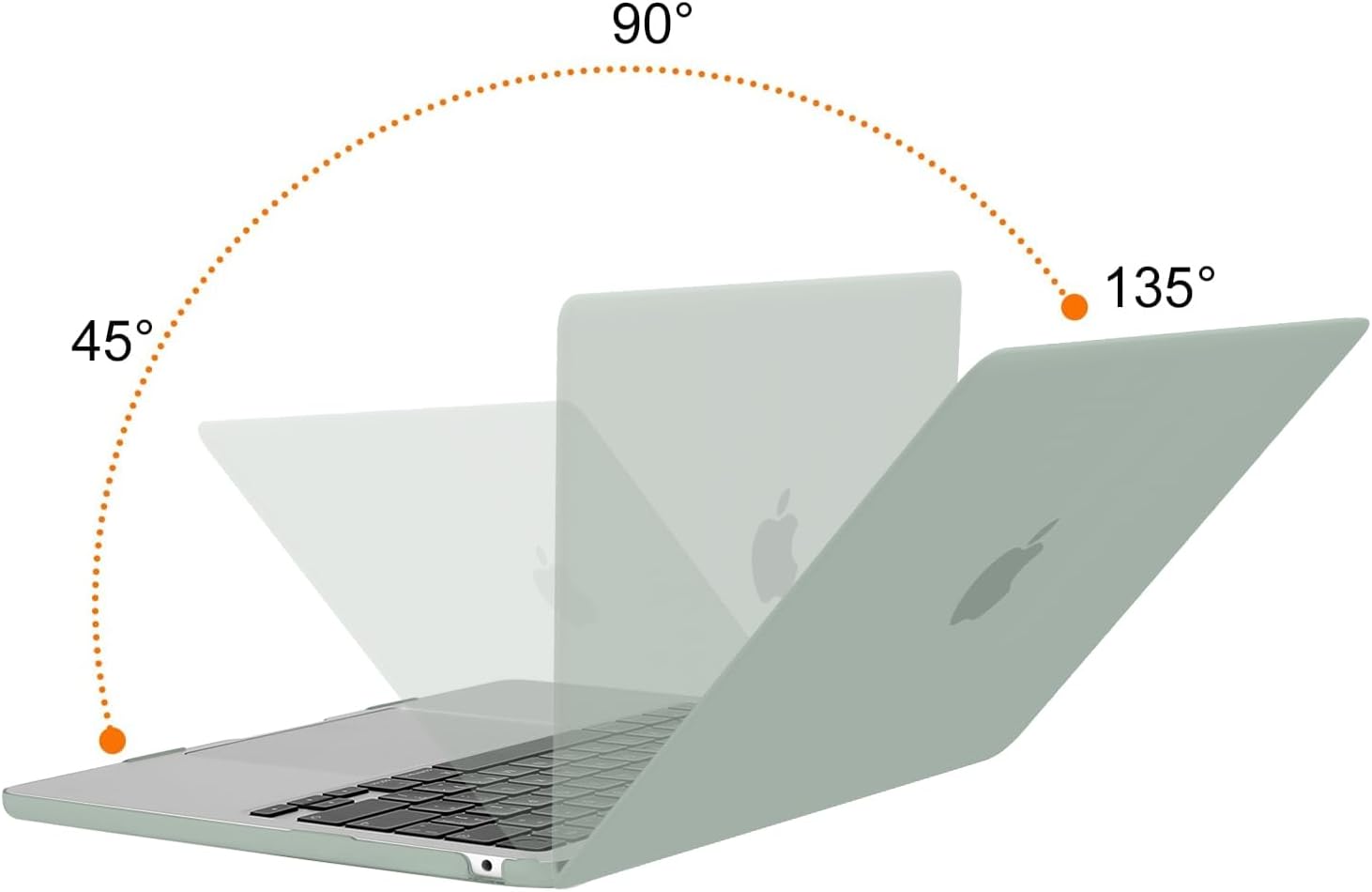Back. mosiso - Case for MacBook Air 13 inch M5 M4 M3 M2 A3449 A3240 A3113 A2681 (2022-2026) - Antique Green.