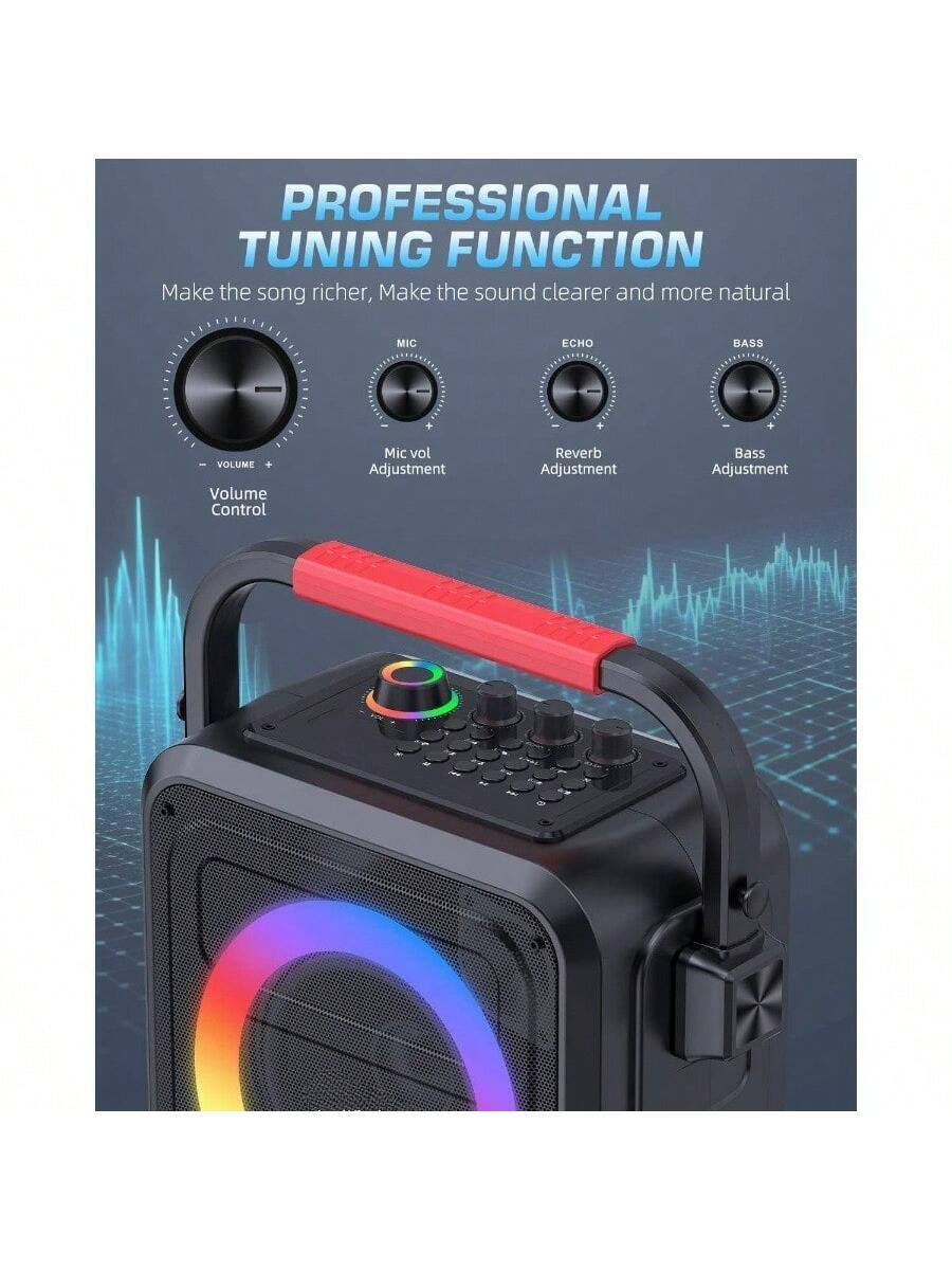 **PROFESSIONAL TUNING FUNCTION**

Make the song richer, Make the sound clearer and more natural

- **VOLUME**
  - Volume Control

- **MIC**
  - Mic vol Adjustment

- **ECHO**
  - Reverb Adjustment

- **BASS**
  - Bass Adjustment