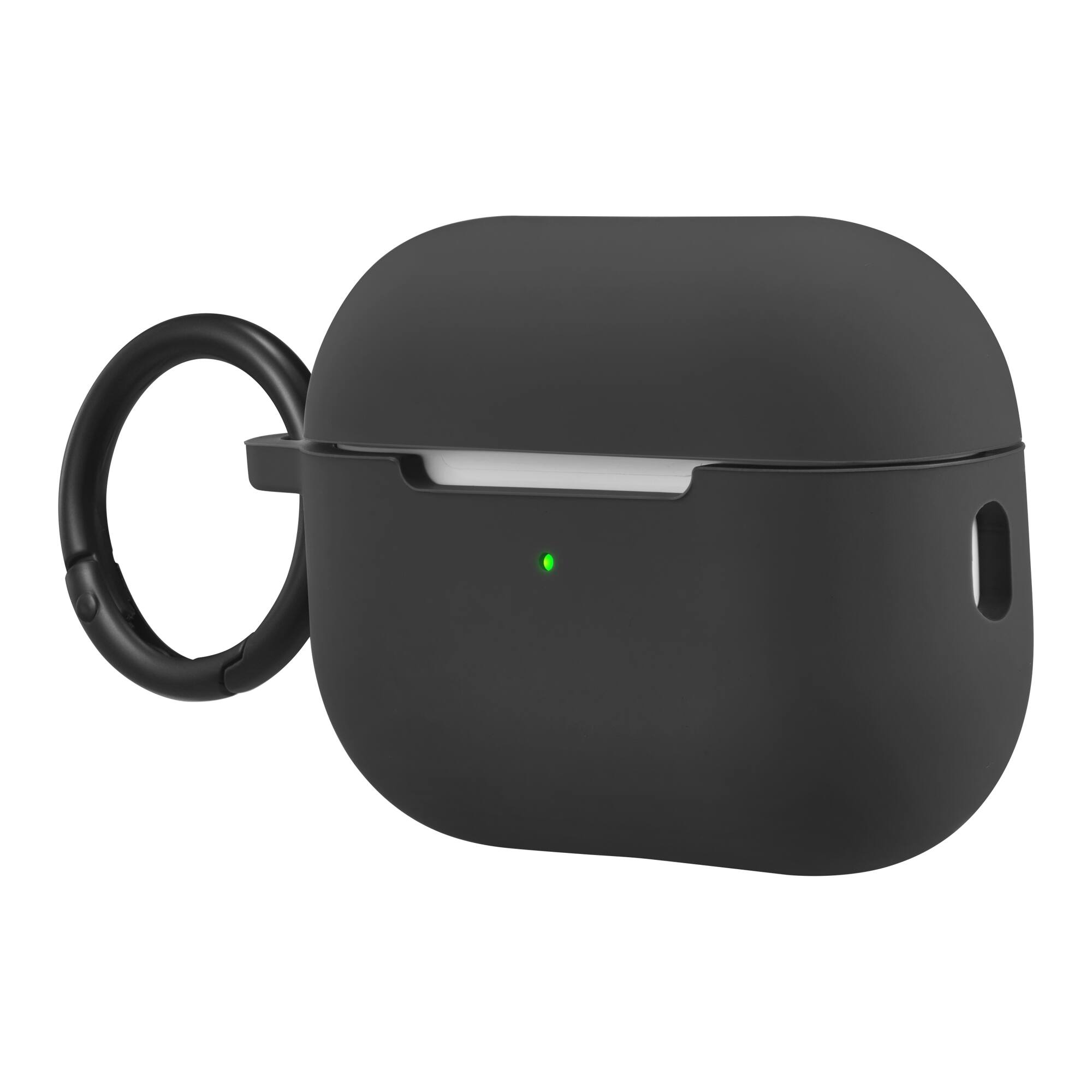 Left. Best Buy essentials™ - Silicone Case for Apple AirPods Pro 1st and 2nd Generations - Black.