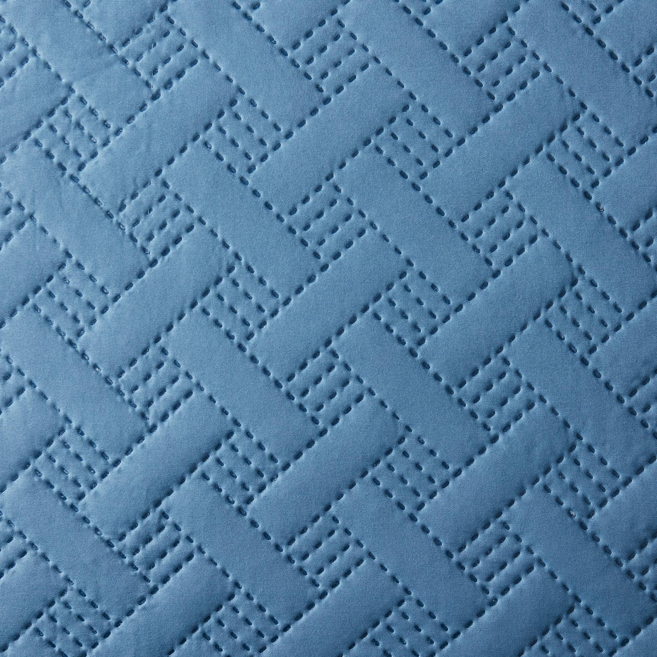 Back. Dan River - Dan River 3 Piece Basket Pinsonic 1 quilt 2 shams - Denim.