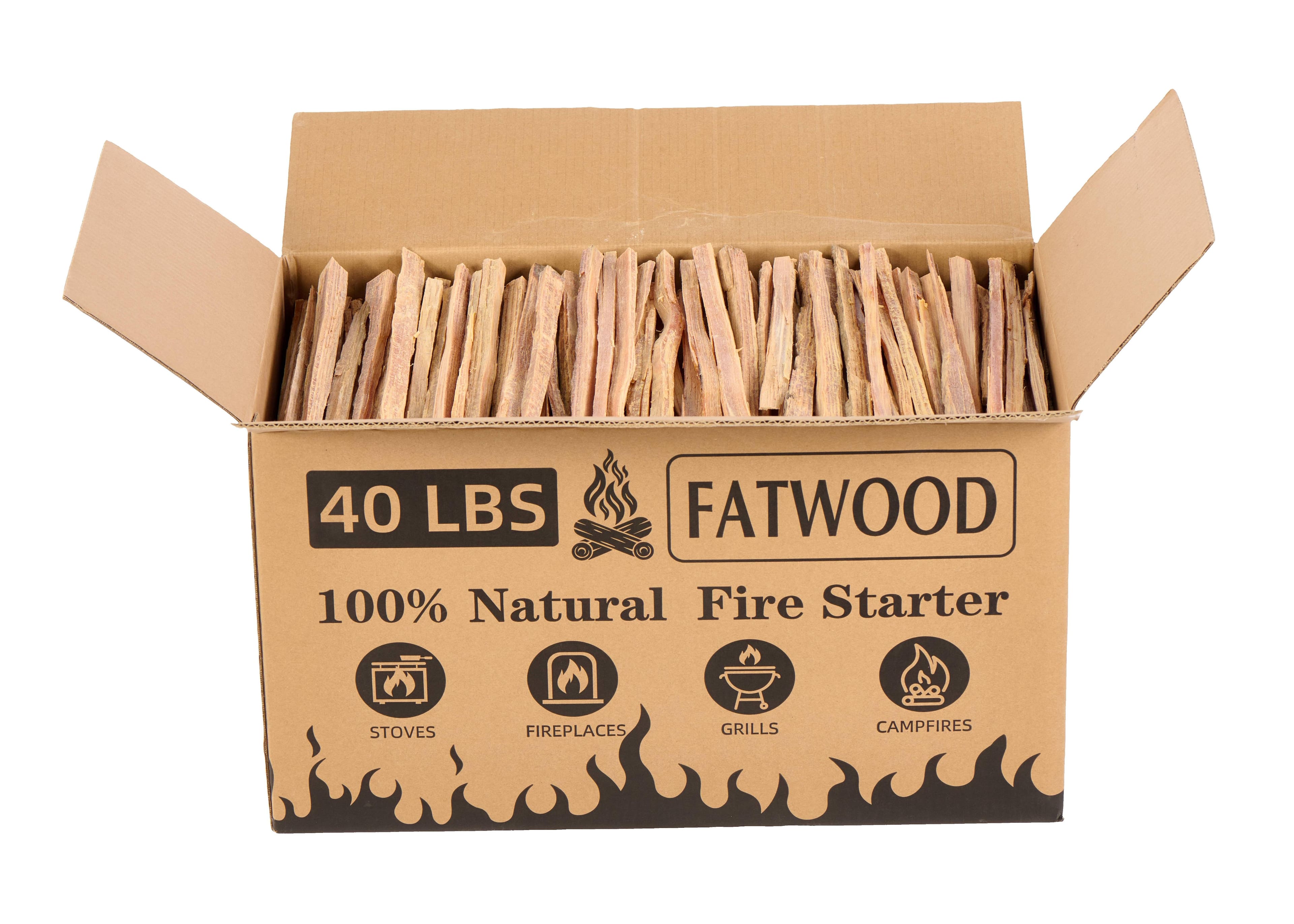 APRILSOUL - 40 Lbs Fatwood Fire Starter Sticks 100% Natural Kindling wood Pine Firewood Firestarter for Campfire Stove Fireplace