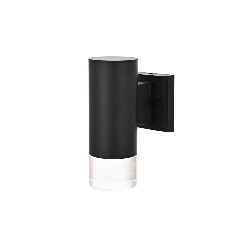Angle. Elegant Lighting - Jase 5 Inch Outdoor Wall Sconce In Black - Black.