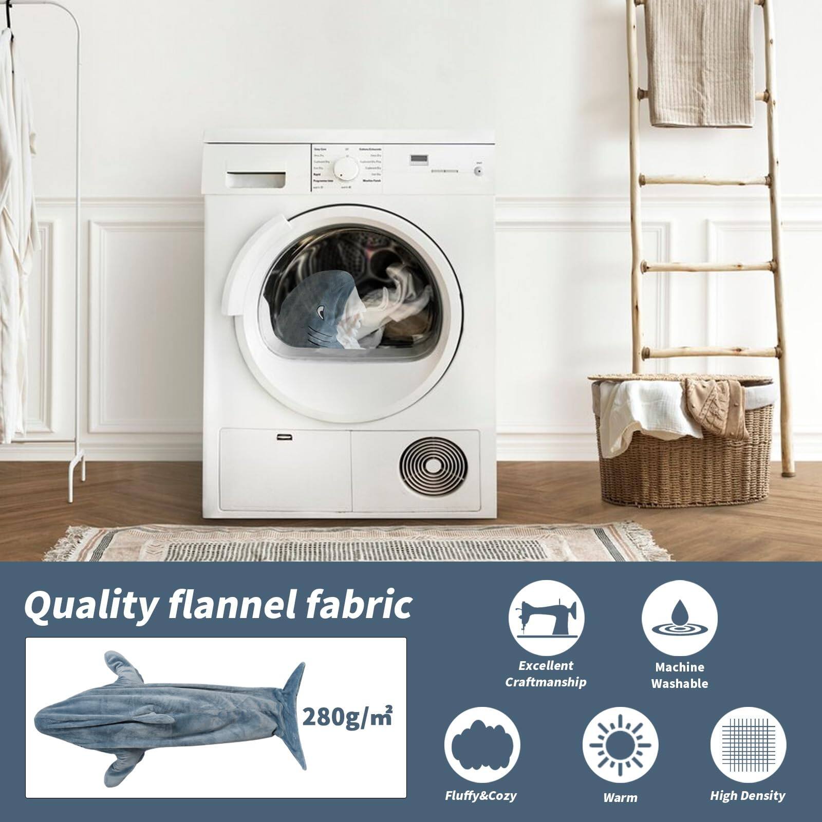 Quality flannel fabric  
280g/m²  

Excellent Craftsmanship  
Machine Washable  
Fluffy & Cozy  
Warm  
High Density