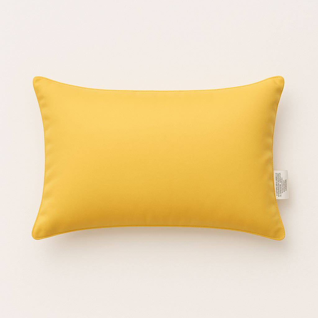 Angle. LuXeo - 2-Pack Indoor-Outdoor Throw Pillow /  Size:14" x 20" - Yellow.
