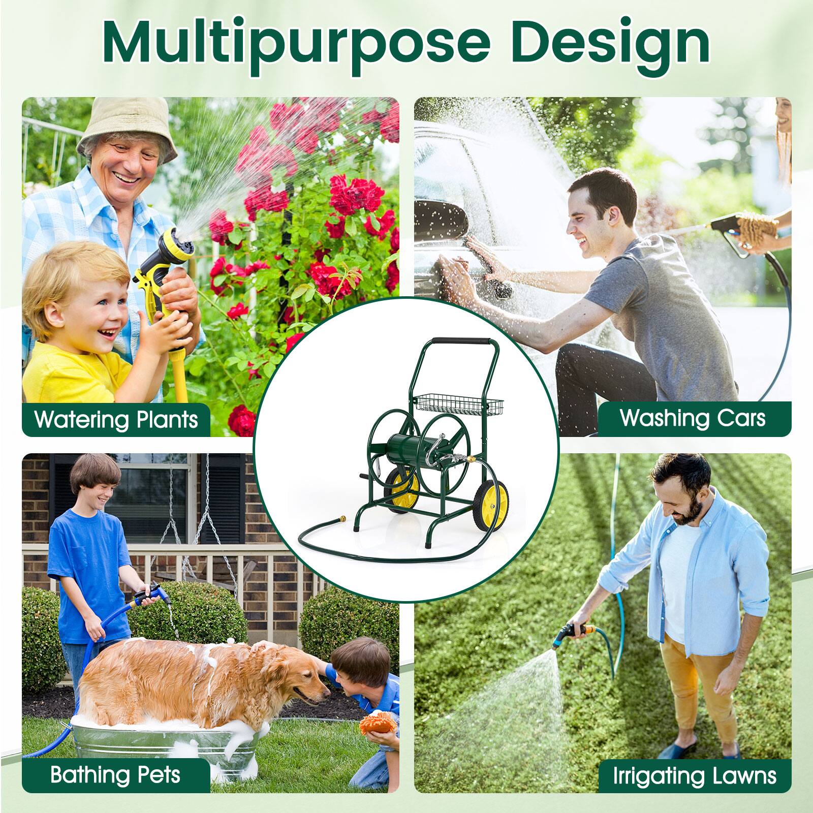 Multipurpose Design  
- Watering Plants  
- Washing Cars  
- Bathing Pets  
- Irrigating Lawns