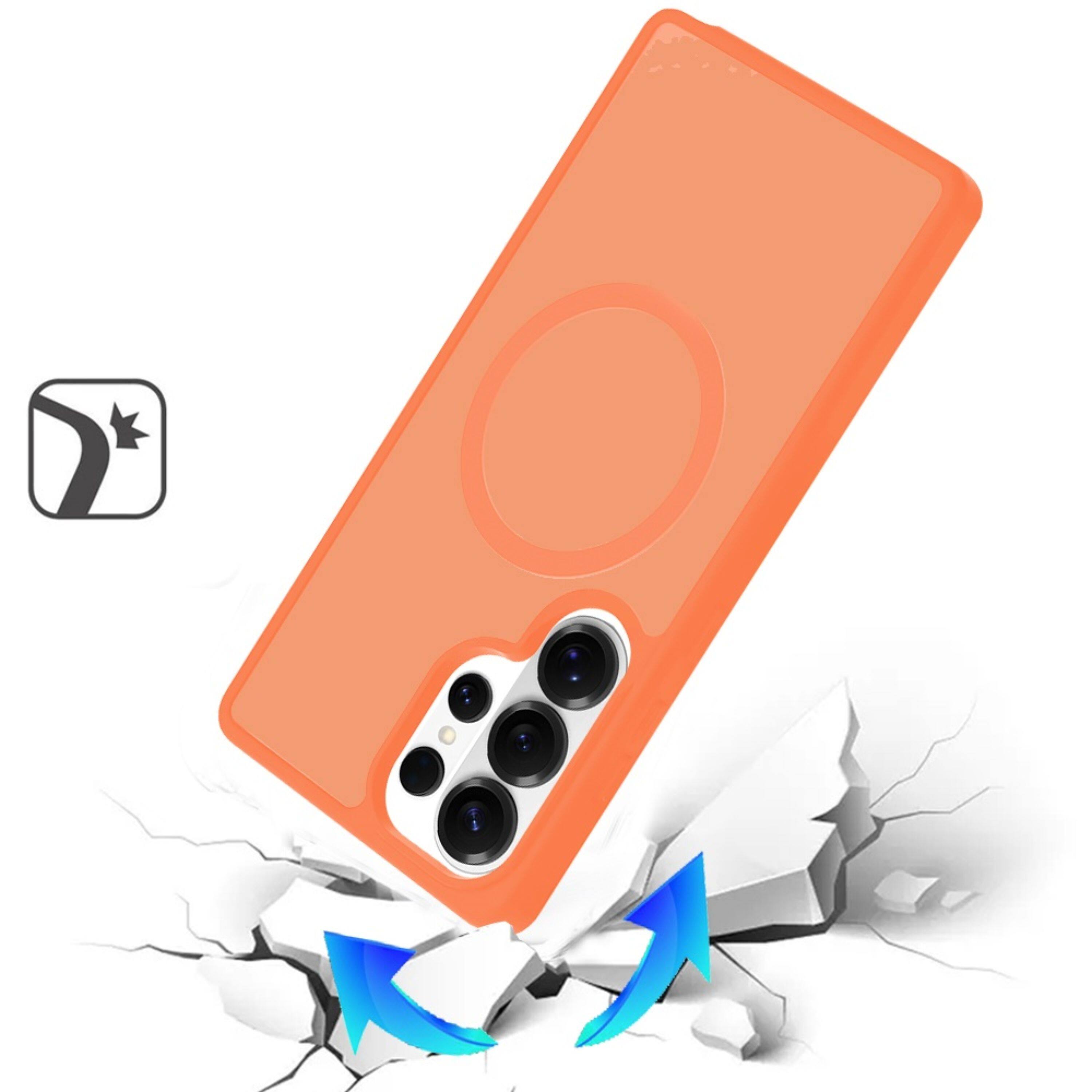 Angle. Kitcheniva - Magnetic Circle Smooth Translucent Plus Tempered Glass For Samsung S26 Ultra Case Cosmic Orange - Cosmic Orange.