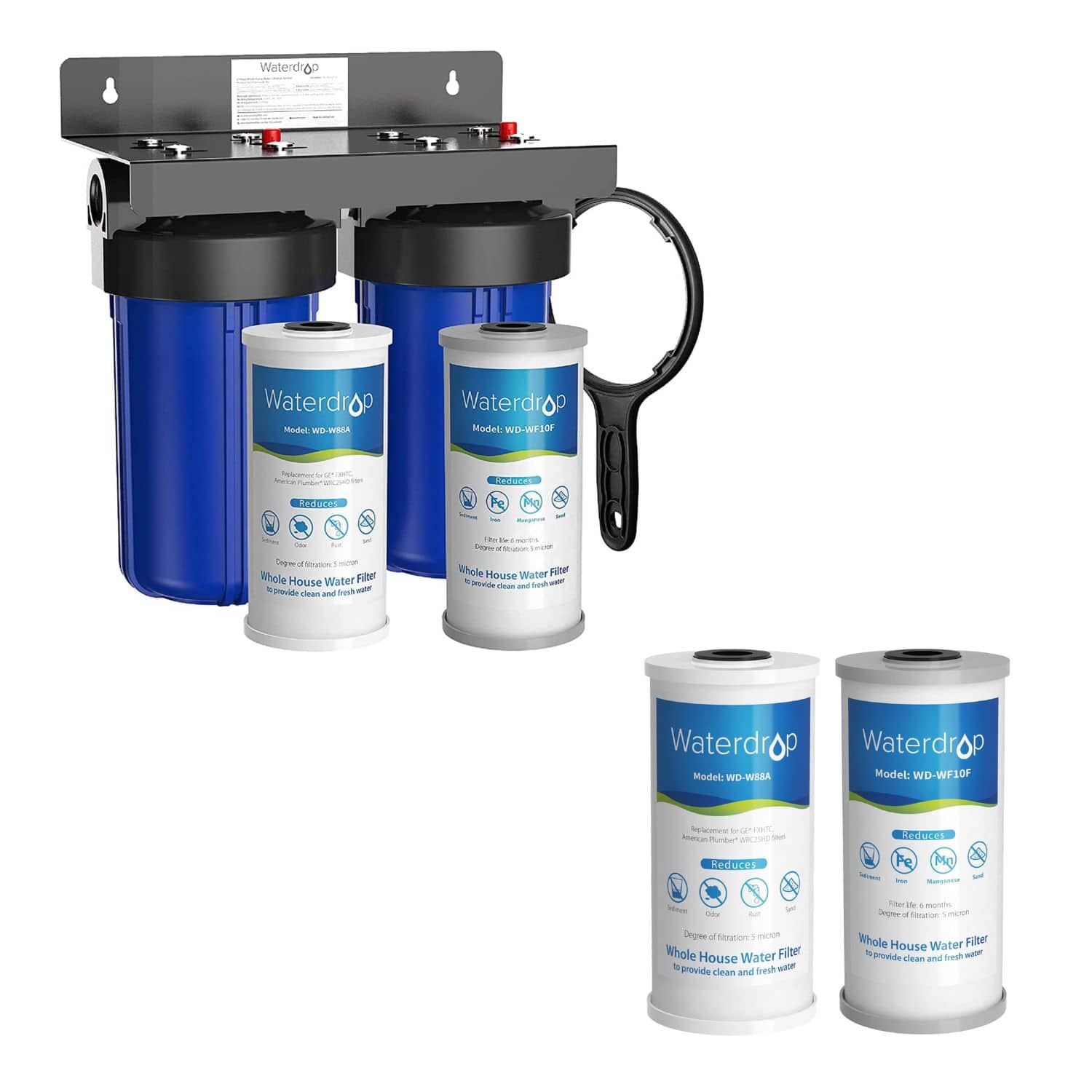 Waterdrop - WHF21-FG Whole House Water Filter System Extra WD-WF10FG Filter - Blue
