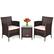 Front. Costway - Outdoor 3 PCS PE Rattan Wicker Furniture Sets Chairs Coffee Table Garden - Beige.
