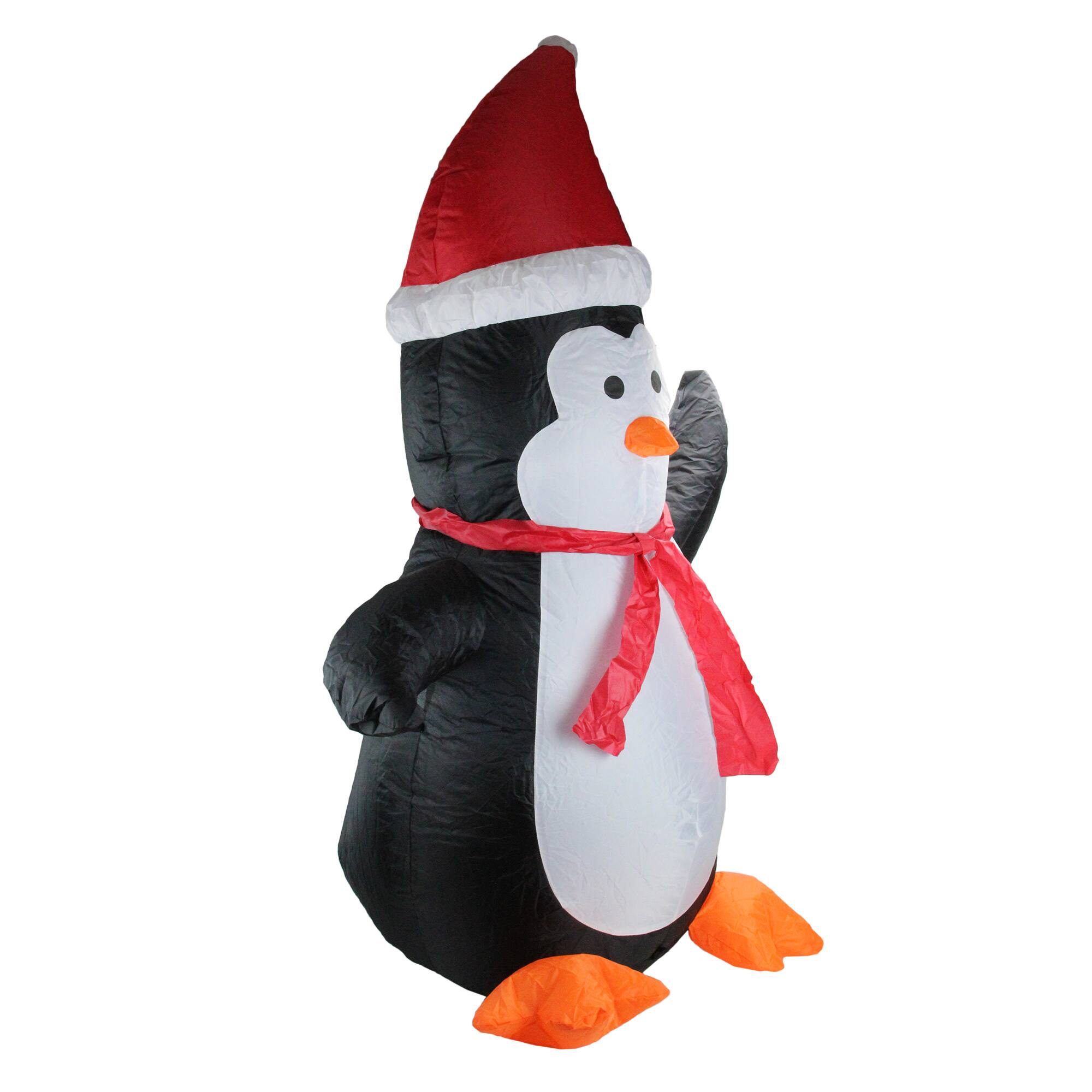 Alt View 3. Northlight - LED Lighted Inflatable Penguin Outdoor Christmas Decoration - 4' - Black.