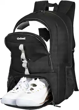 Vulpecula Spade - Youth Soccer Bag,Basketball Bag with Ball Compartment & Shoe Compartment - Black