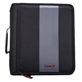 Case It - Classic 2" 3-Ring Zipper Binders - Black