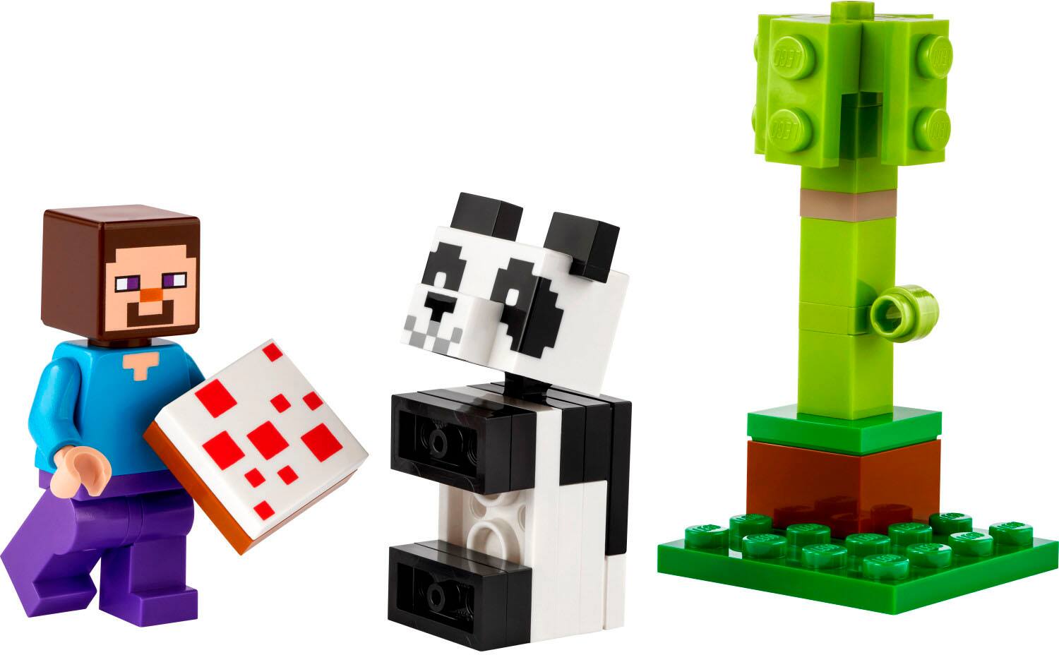 Angle. LEGO - Minecraft Steve and Baby Panda Building Set 30672.