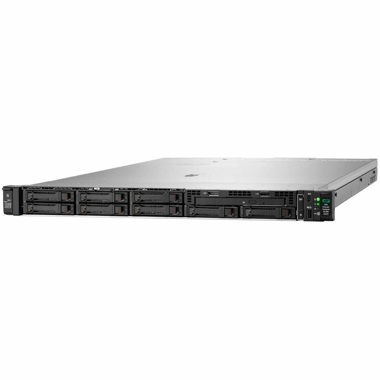 Alt View 4. HP - HPE ProLiant DL360 Gen12 1U Rack Server - 1 x Intel Xeon 6517P 3.20 GHz - 64 GB RAM - Serial ATA/600, 12Gb/s SAS, NVMe - Black.