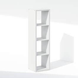 Furinno - Cubic Open Back Multipurpose Clothing & Closet Storage Organizer Shelf, 4-Cube - White