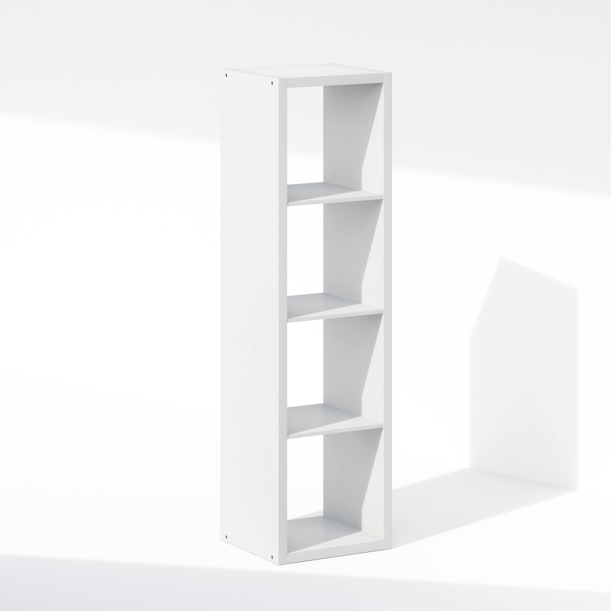 Front. Furinno - Cubic Open Back Multipurpose Clothing & Closet Storage Organizer Shelf, 4-Cube - White.