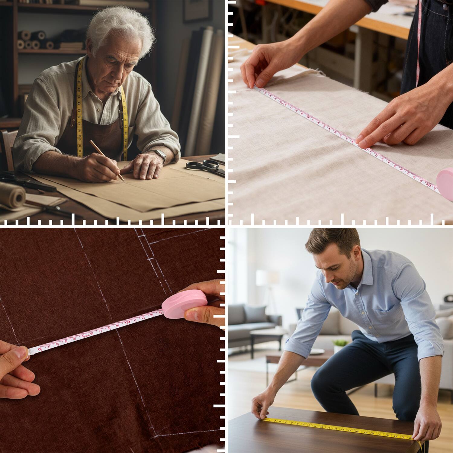 Angle. Garnen - 2x Body Measuring Tape Body Tape Measure, 60" Flexible & Retractable Measuring Tape for Body Measurements Sewing Fabric - Pink|Yellow.