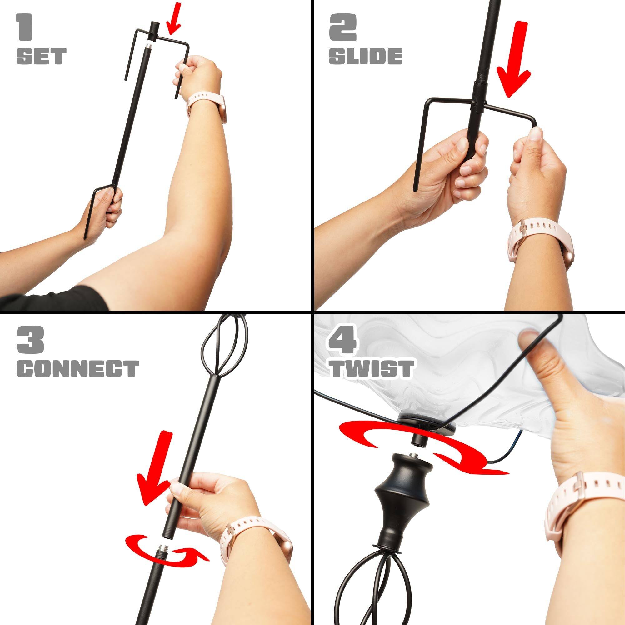1 SET  
2 SLIDE  
3 CONNECT  
4 TWIST