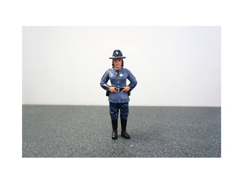 State Trooper Sharon Figure For 1:18 Diecast Model Cars by American Diorama