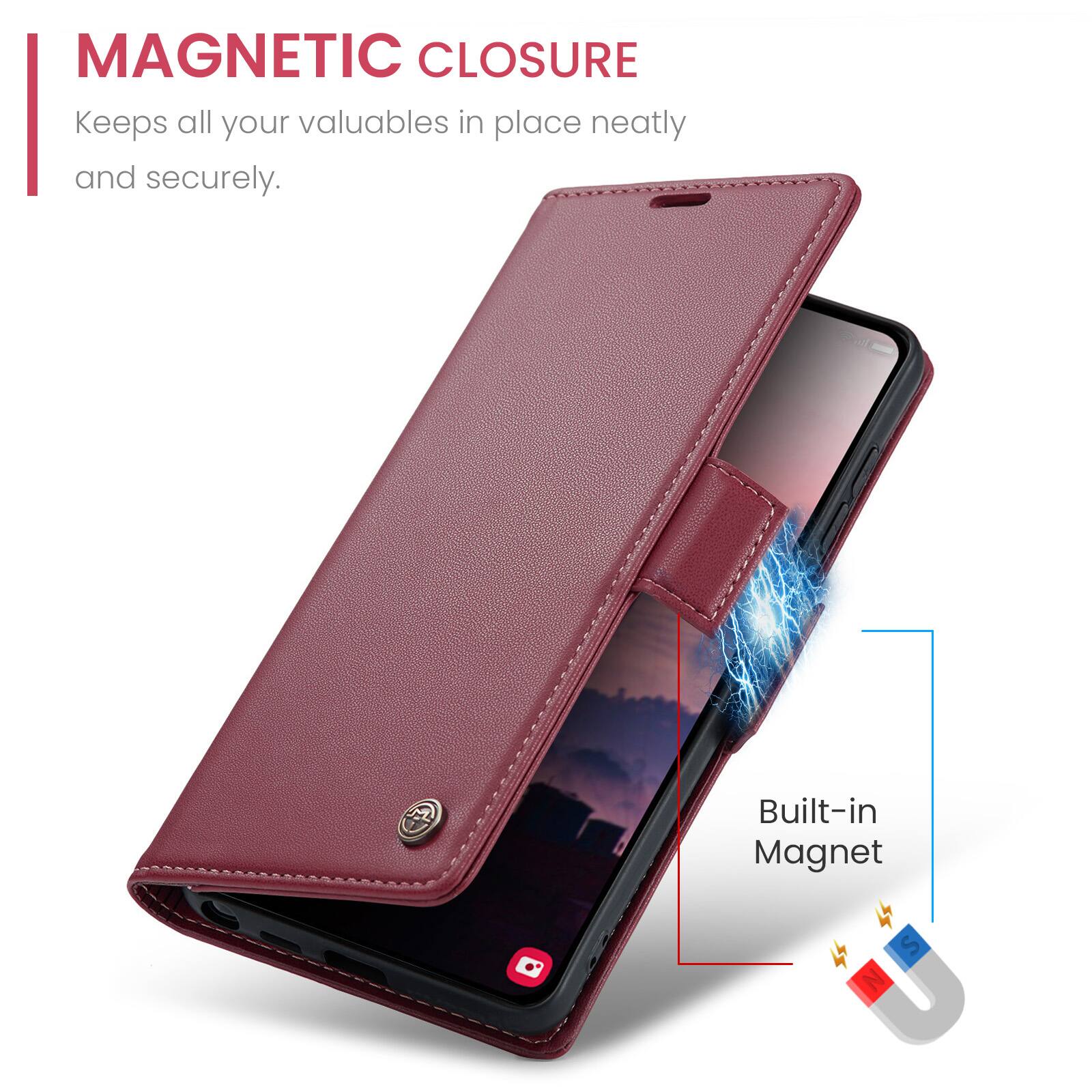 MAGNETIC CLOSURE  
Keeps all your valuables in place neatly and securely.  
Built-in Magnet