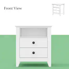 FUFU&GAGA - 2 - Drawer Nightstand: Minimalist Storage for Modern Homes - White