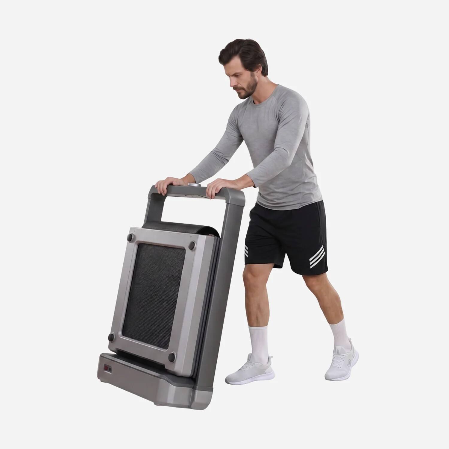 Alt View 4. WalkingPad - WALKINGPAD X25 DOUBLE-FOLD RUNNING TREADMILL - Silver Gray.