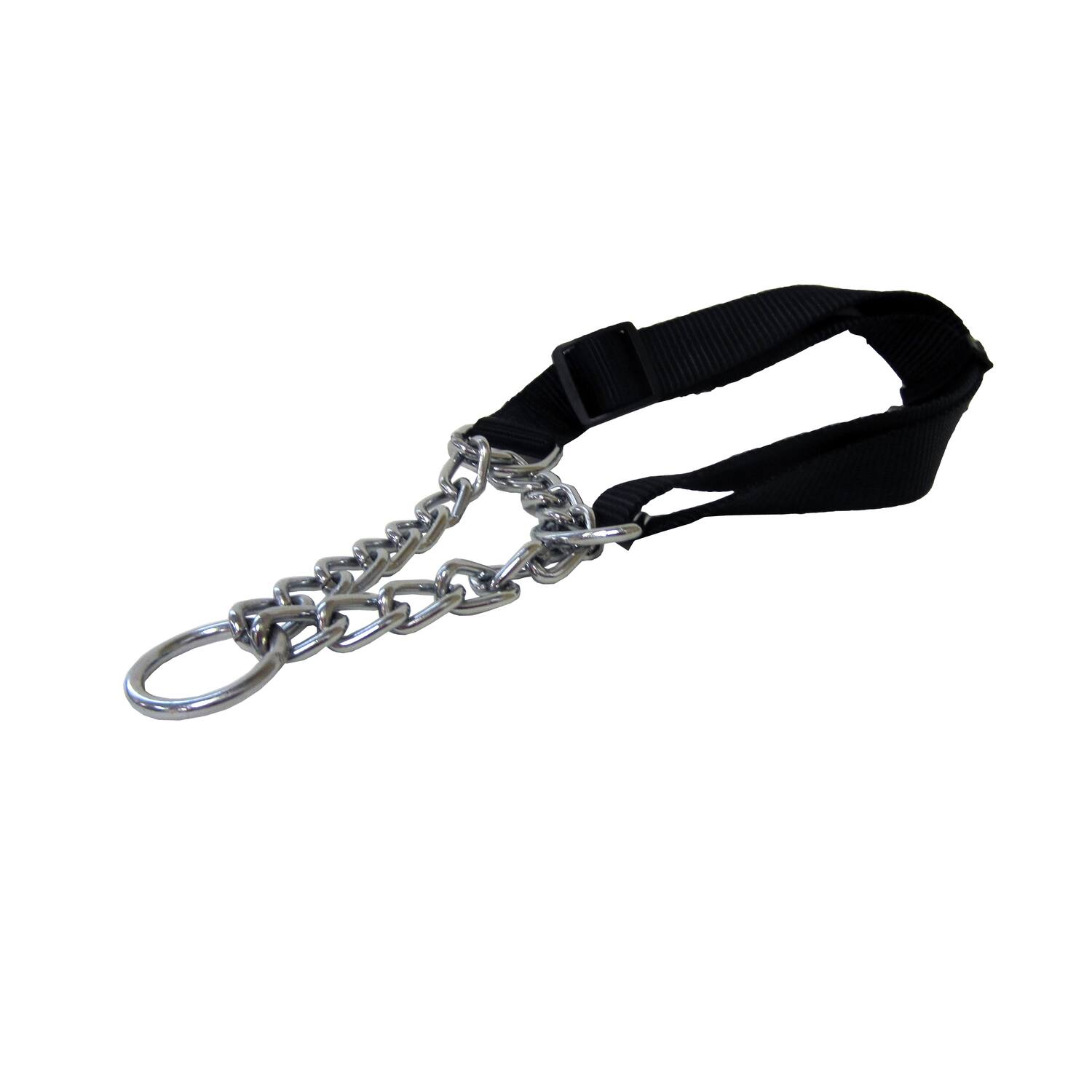 Front. PDQ - PDQ Black / Silver Steel Dog Collar Large - Black, Silver.