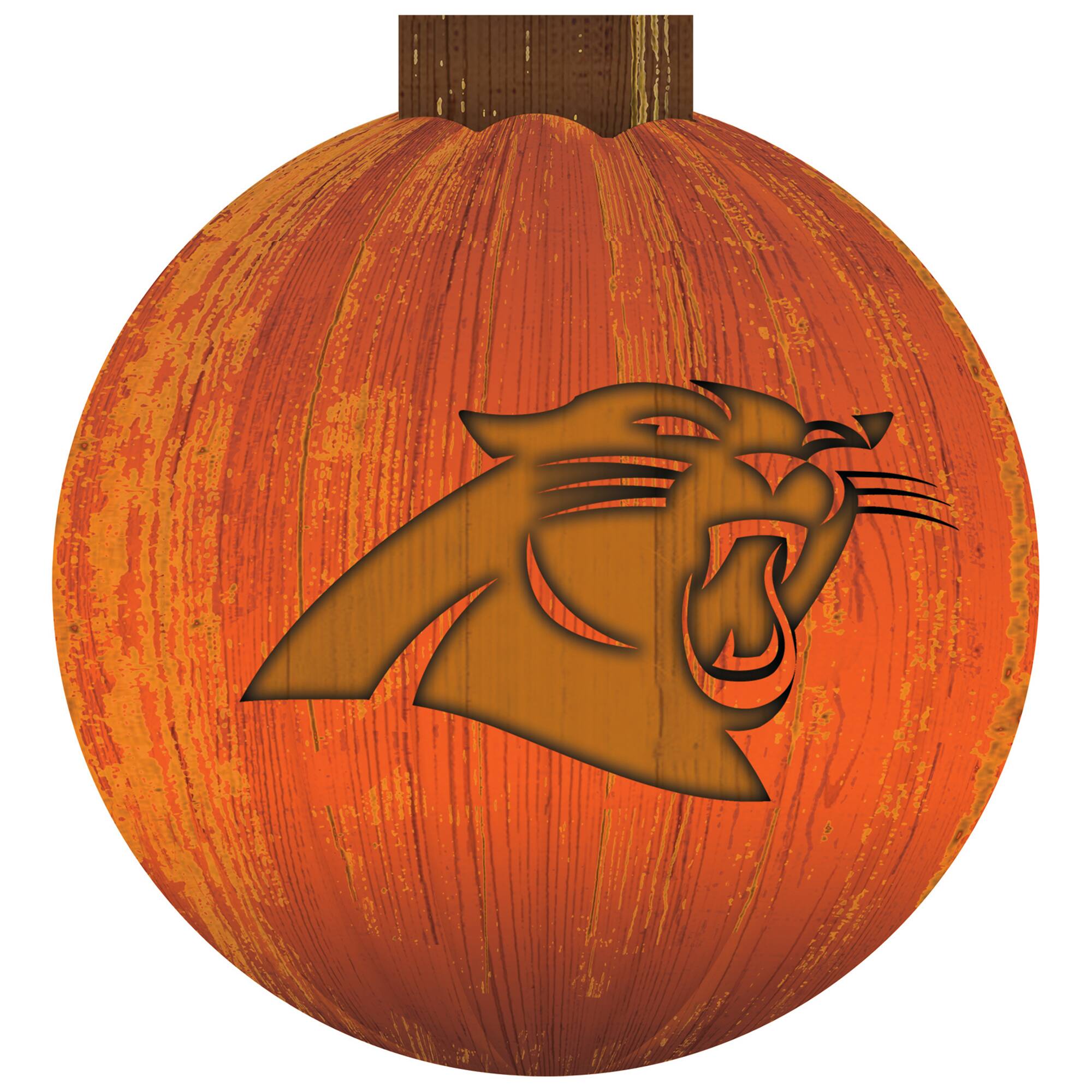 Front. Fan Creations - Carolina Panthers 12'' Pumpkin Sign - Orange.
