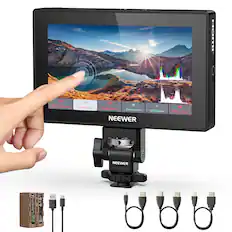 HomI OFF Full-Screen Focus Peak OFF ON T Fals Color Vecter Scope Oscillogram NEEWER OFF Centre Mark NEEWER CE : EWE :