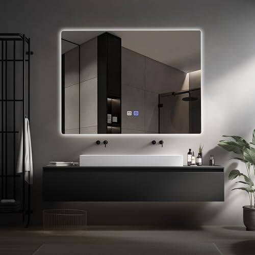 Earthley Blooms - 40"x32" Led Bathroom Mirror Lights Dimmable Vanity With Backlit Front Lit Anti-fog Shatter-proof 3 Colors - Led Light (Frameless)-40"L x 32"W