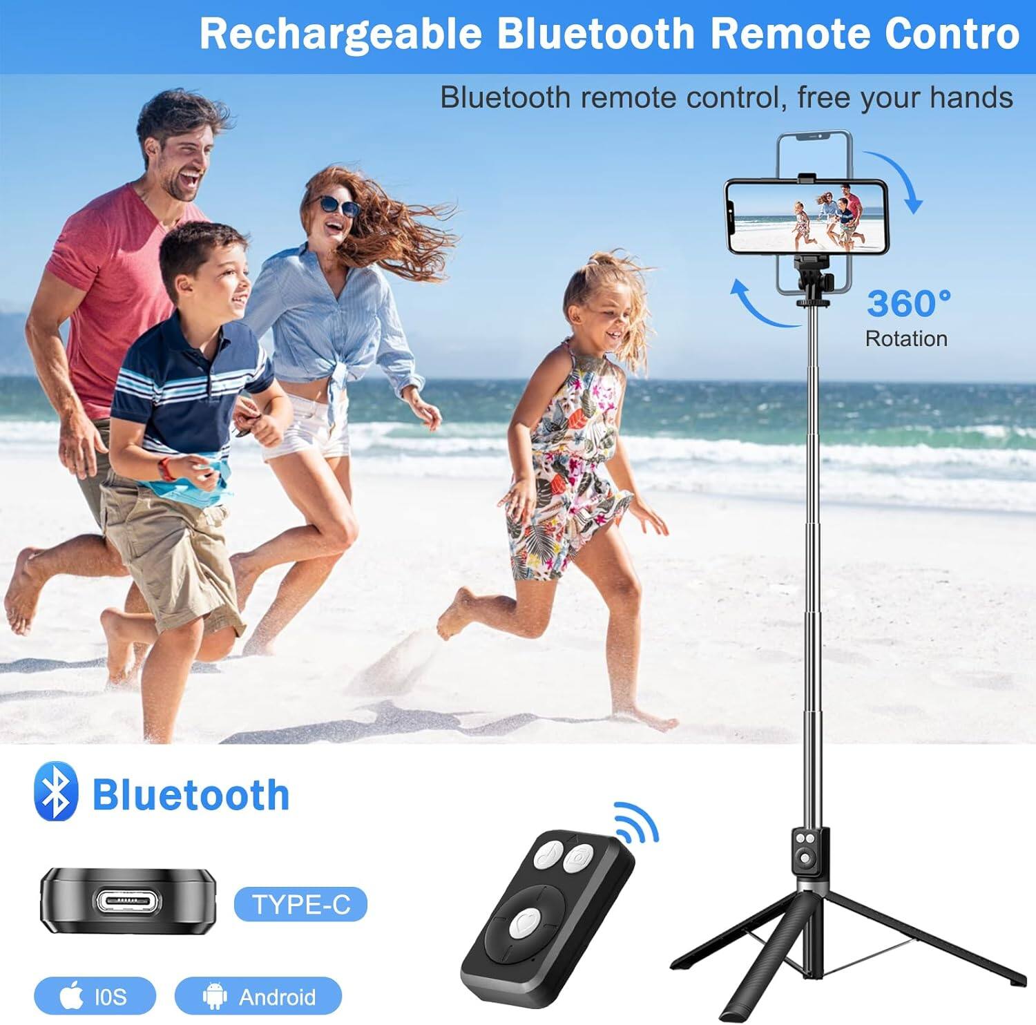 Rechargeable Bluetooth Remote Control

Bluetooth remote control, free your hands

360° Rotation

Bluetooth

TYPE-C

IOS

Android