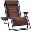 Front. Best Choice Products - Best Choice Products Oversized Padded Zero Gravity Chair, Folding Outdoor Patio Recliner w/ Side Tray - Brown/Caramel - Espresso/Caramel.