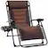 Front. Best Choice Products - Best Choice Products Oversized Padded Zero Gravity Chair, Folding Outdoor Patio Recliner w/ Side Tray - Brown/Caramel - Espresso/Caramel.