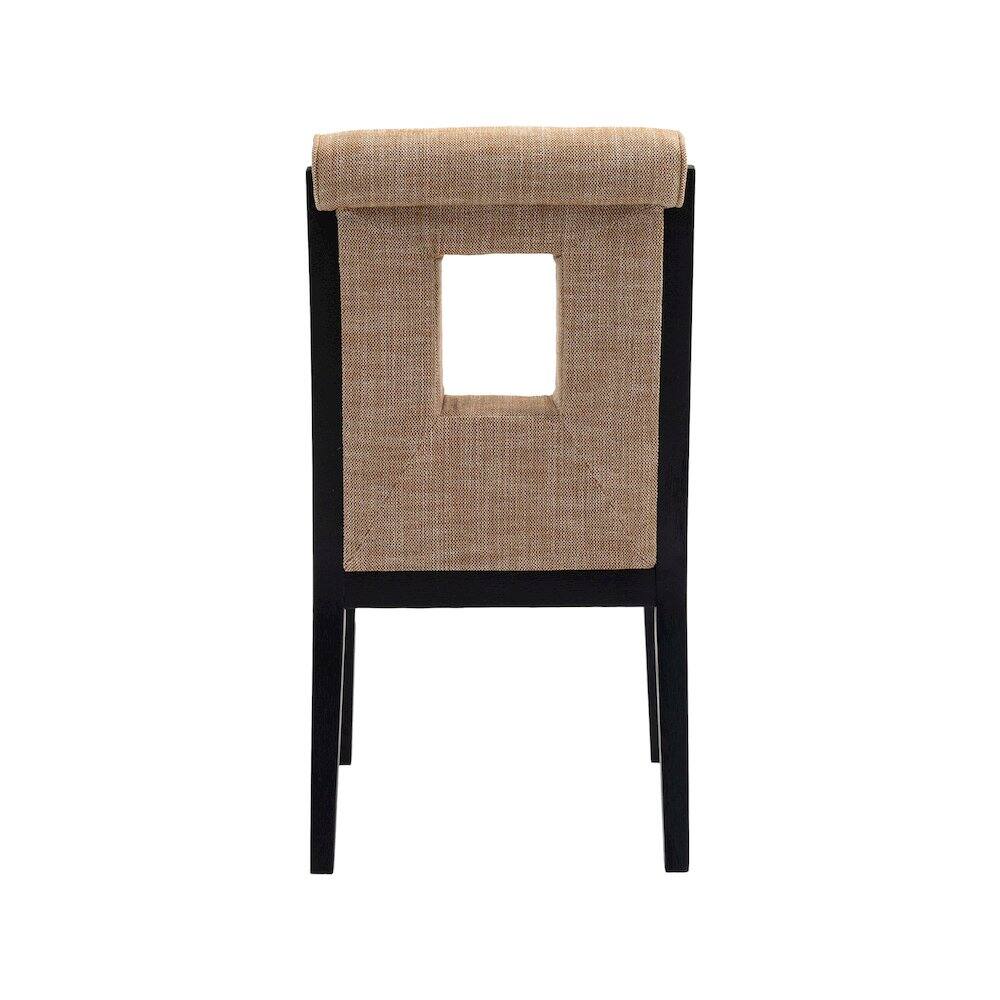 Alt View 4. Meridian Furniture - Gwendolyn Cognac Linen Textured Fabric Dining Side Chair, Set of 2 - Brown.