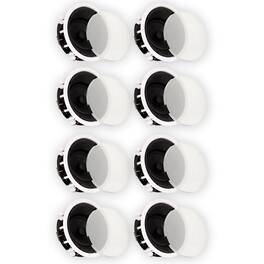 Theater Solutions by Goldwood - TSS6A Flush Mount Angled Deluxe In Ceiling Speakers with 6.5" Woofers 8 Speaker Set - Paintable White