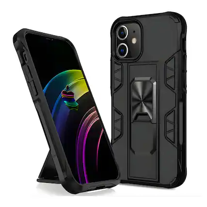 Front. Kitcheniva - Protective Kickstand Phone Case For iPhone With Shockproof And Durable Design iPhone 11 Pro - Black.