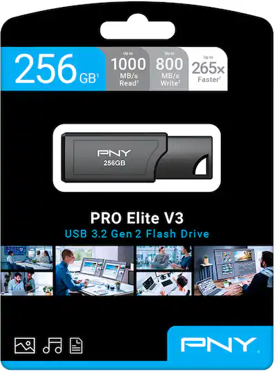 256GB PNY PRO Elite V3 USB 3.2 Gen 2 Flash Drive – Up To 1000MB/s Read, Up To 800MB
