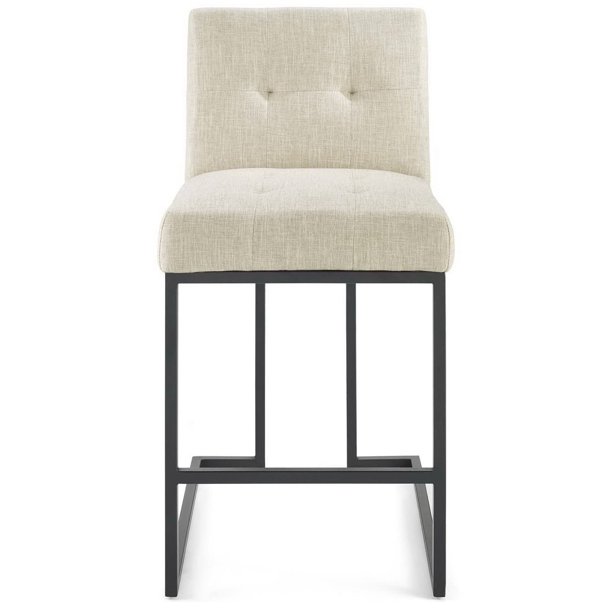 Back. Modway - Privy Black Stainless Steel Upholstered Fabric Counter Stool by Modway - Brown.
