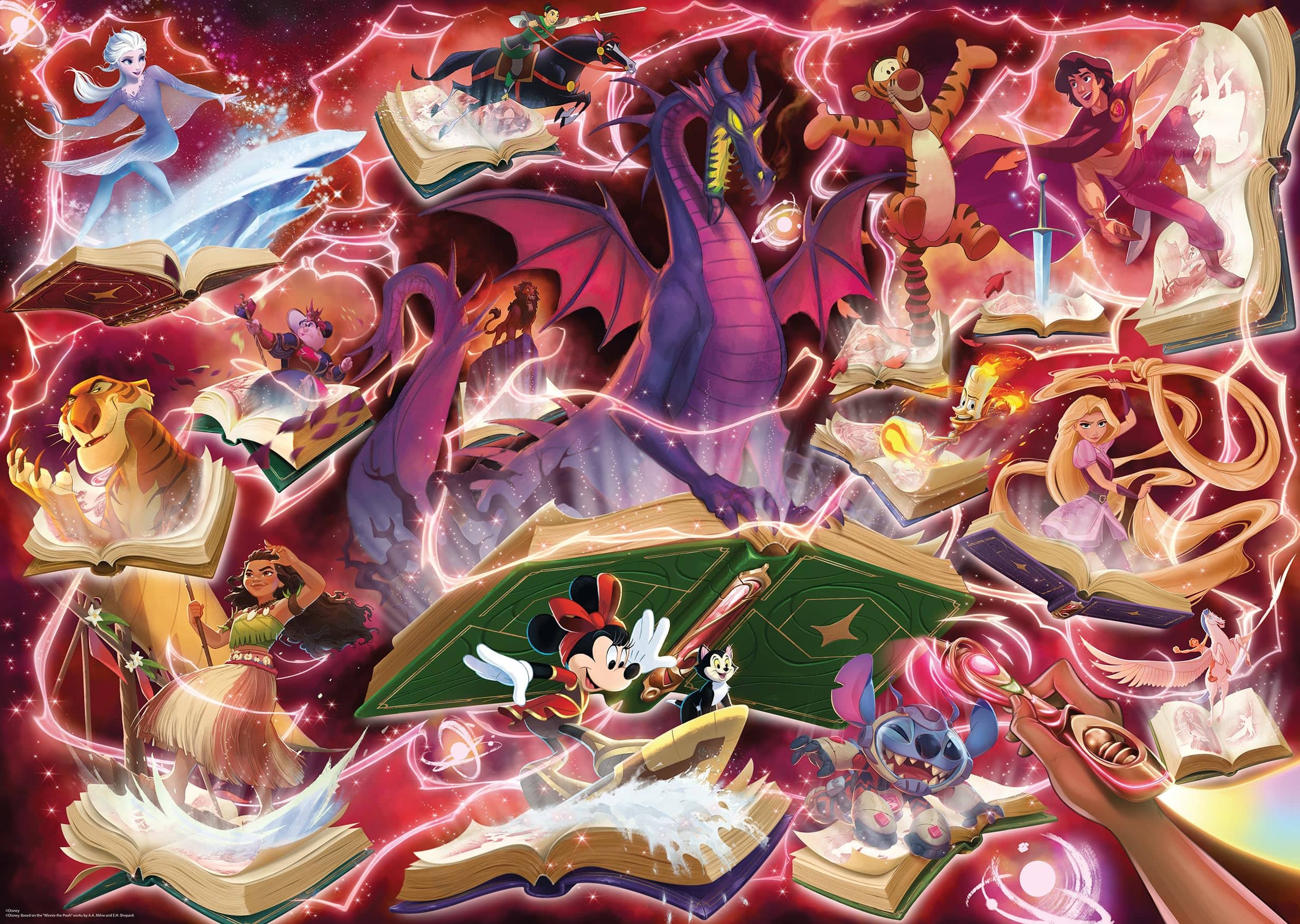 Ravensburger - Disney Lorcana - Glimmers of The Realm: Ruby 1000 Piece Jigsaw Puzzle | Premium Quality Made in Europe | FS