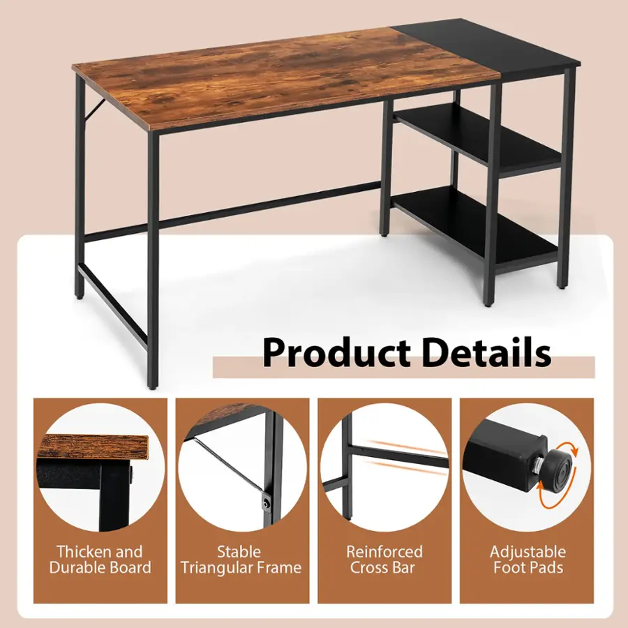Product Details:

1. Thicken and Stable Durable Board
2. Triangular Frame
3. Reinforced Cross Bar
4. Adjustable Foot Pads