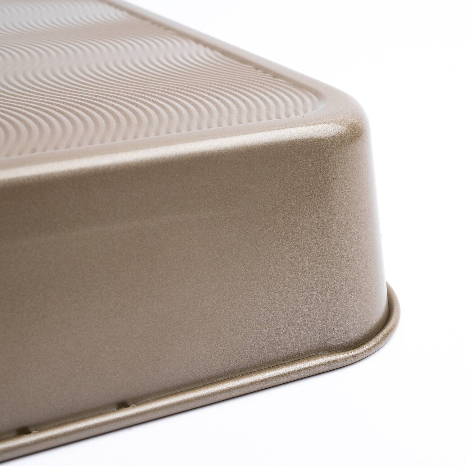 Alt View 3. Cuisipro - 15.5 x 11-Inch Rectangular Steel Nonstick Roasting Pan - Brown.