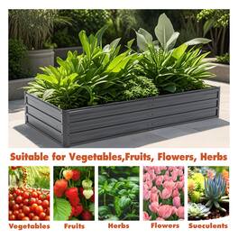 Anysun - Outdoor Reinforced Metal Raised Garden Bed, Planter Boxes for Vegetables, Flowers Herbs Succulents - Black