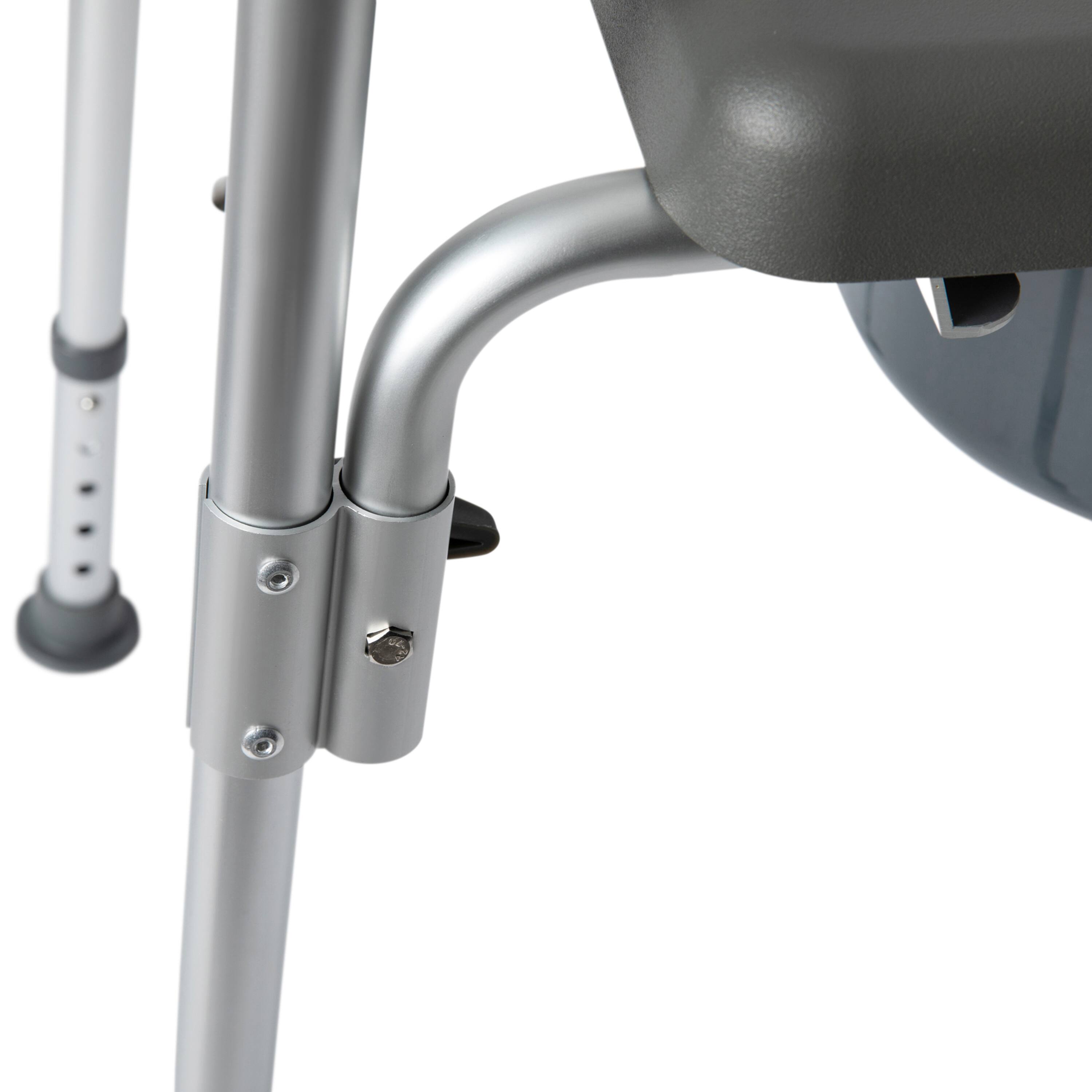 Alt View 9. Emma + Oliver - Height Adjustable Portable Heavy Duty Commode and Shower Chair - Gray.
