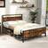 Angle. Costway - Full Size Bed Frame with Wooden Headboard and Footboard Under-Bed Storage - Brown.
