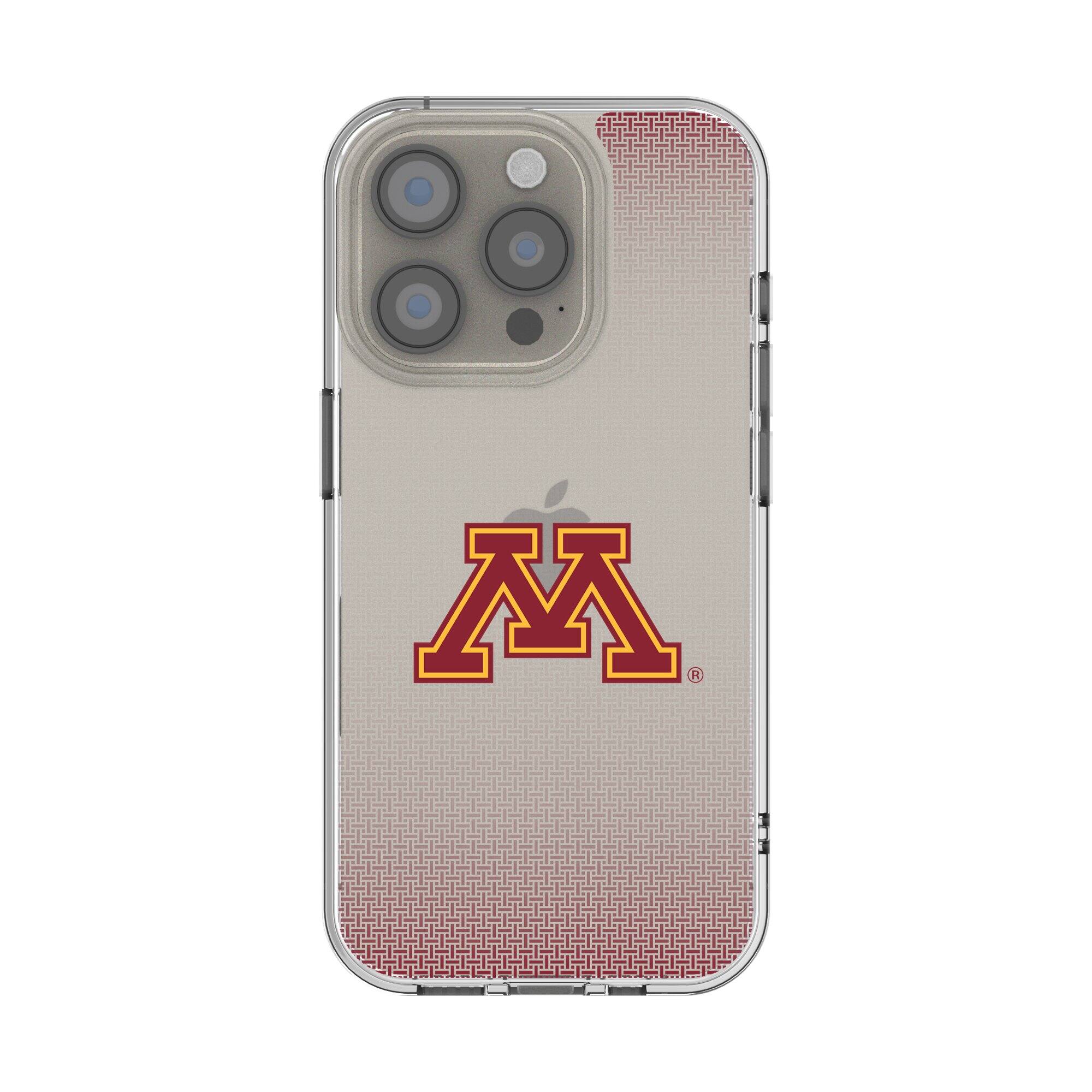 Keyscaper - NCAA - Minnesota Golden Gophers Linen Logo iPhone Clear Case - 14 - Multicolor